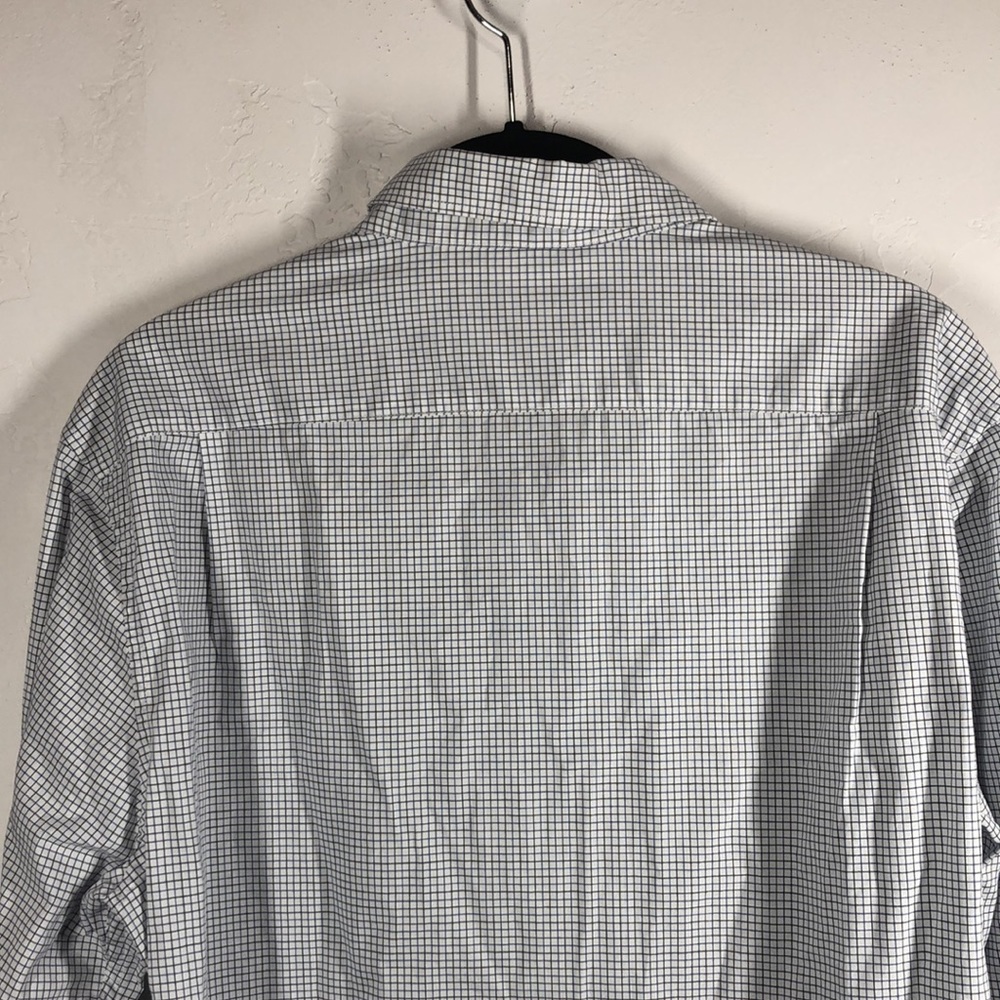Michael Kors blue plaid dress shirt size medium - Picture 8 of 11